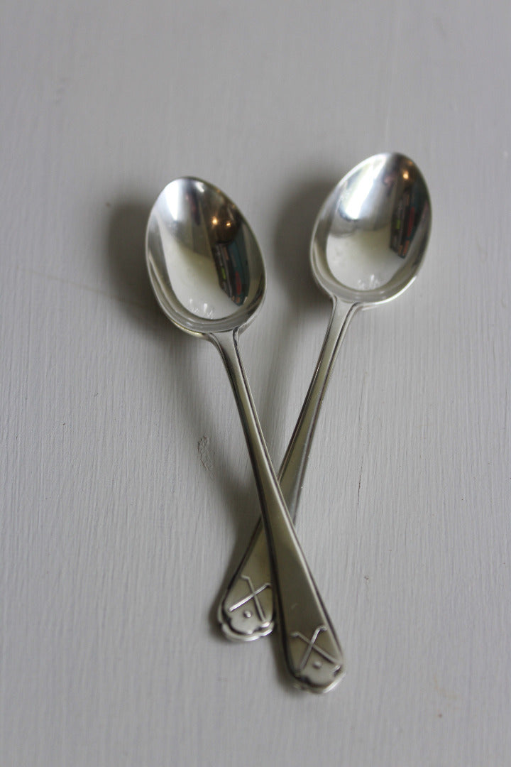 Pair Walker & Hall Silver Golf Club Tea Spoons - Kernow Furniture