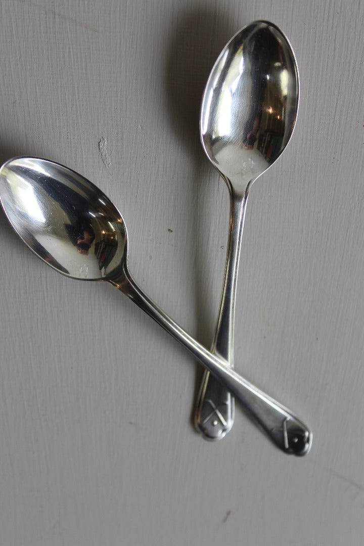 Pair Walker & Hall Silver Golf Club Tea Spoons - Kernow Furniture