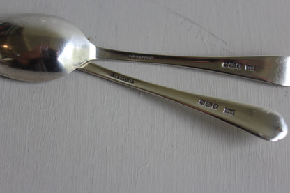 Pair Walker & Hall Silver Golf Club Tea Spoons - Kernow Furniture