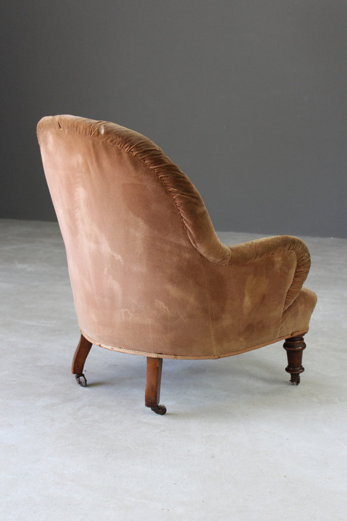 Victorian Button Back Armchair for Reupholstery - Kernow Furniture