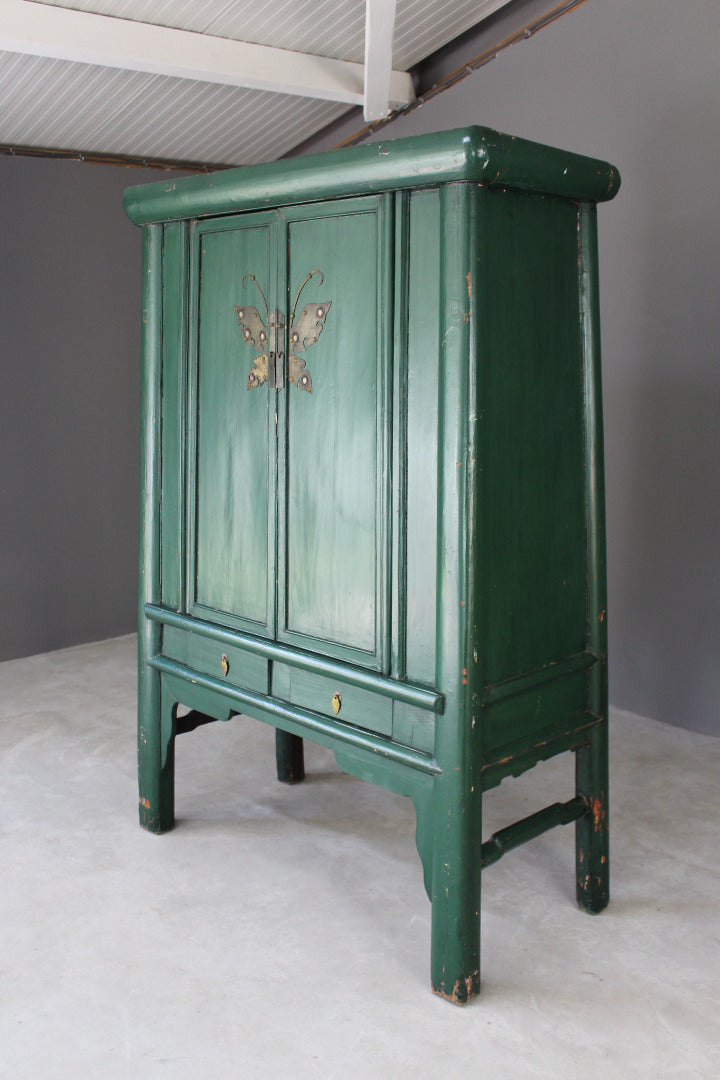 Large Green Oriental Cupboard - Kernow Furniture