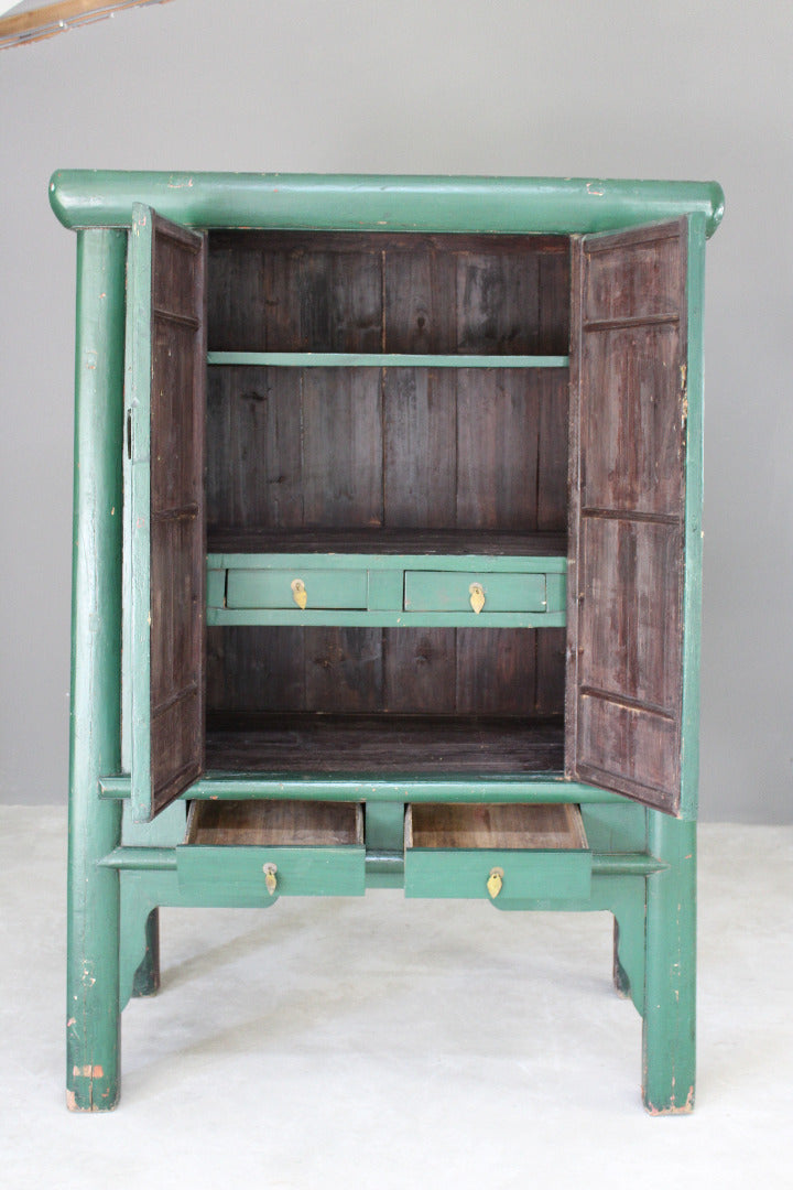 Large Green Oriental Cupboard - Kernow Furniture