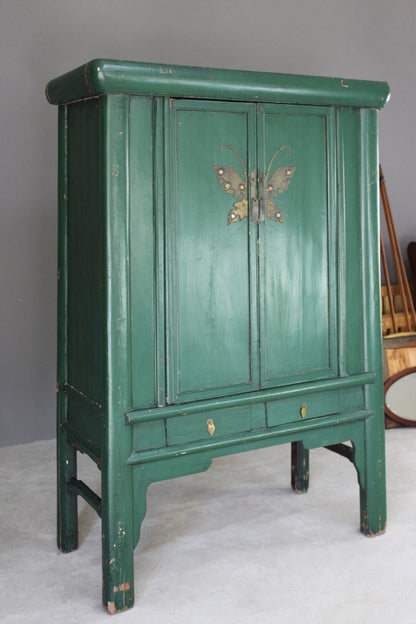 Large Green Oriental Cupboard - Kernow Furniture