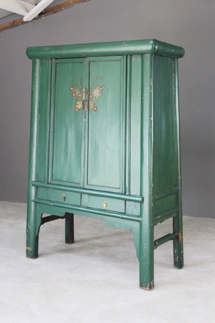 Large Green Oriental Cupboard - Kernow Furniture