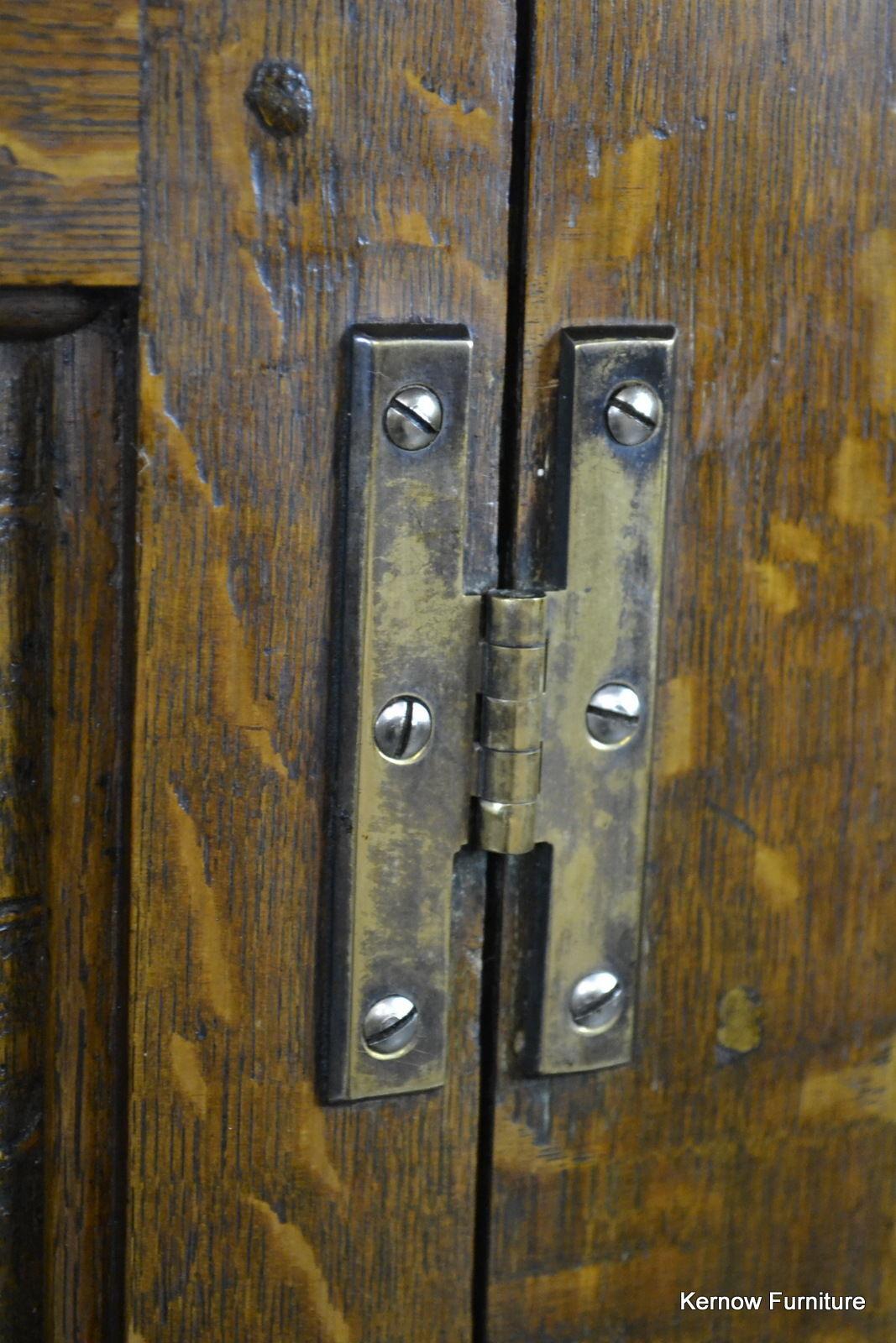 Antique Oak Wall Corner Cabinet - Kernow Furniture