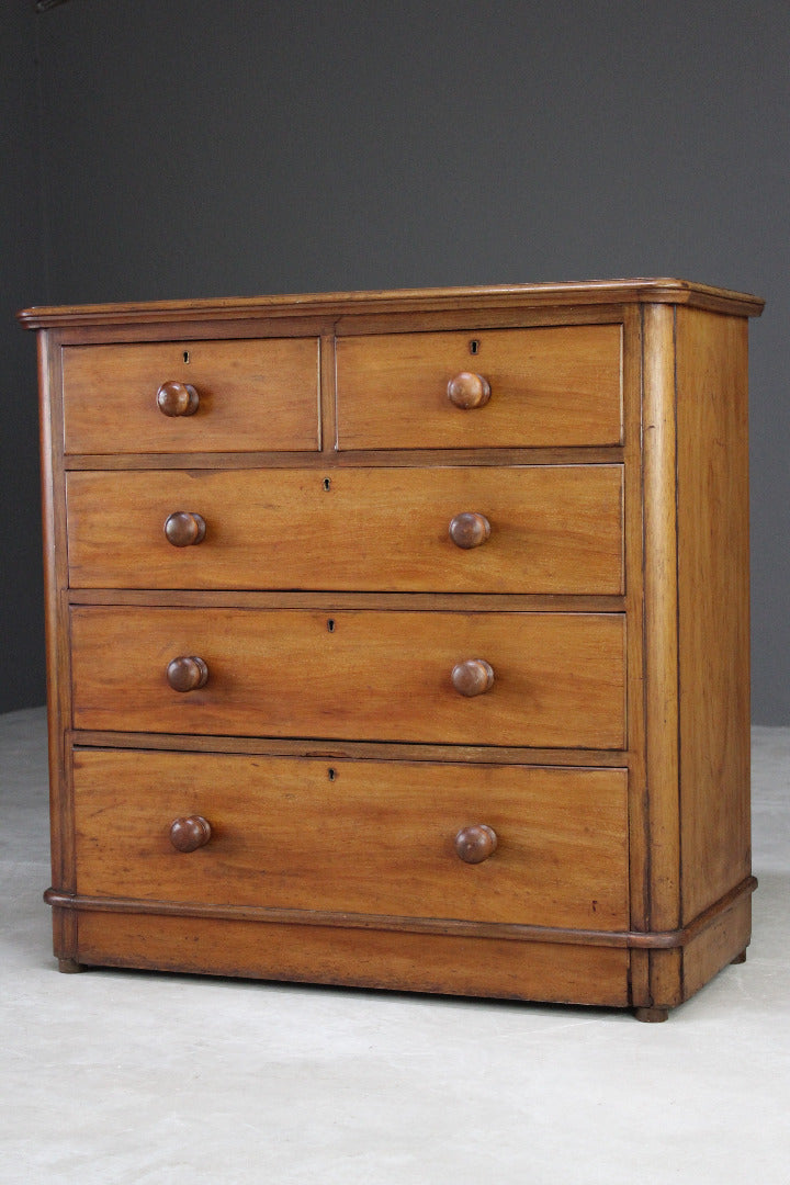 Antique Victorian Straight Front Chest of Drawers - Kernow Furniture