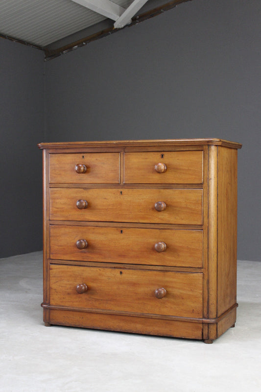 Antique Victorian Straight Front Chest of Drawers - Kernow Furniture