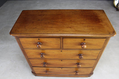 Antique Victorian Straight Front Chest of Drawers - Kernow Furniture