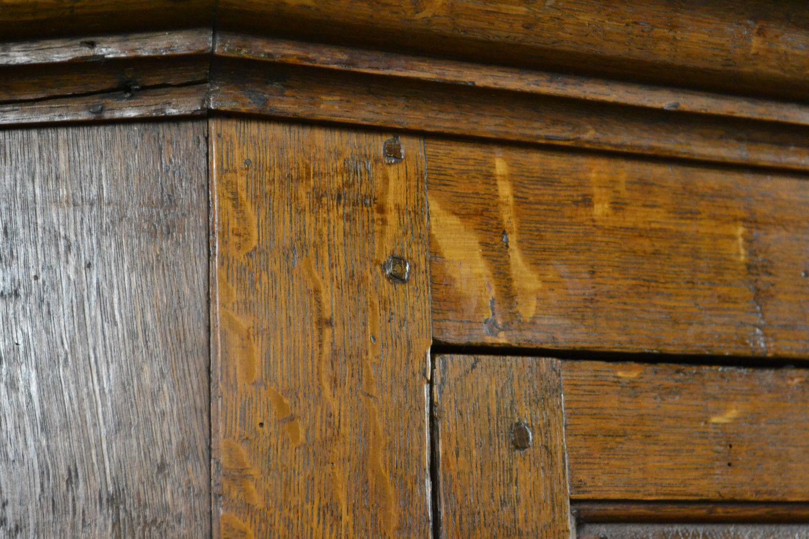 Antique Oak Wall Corner Cabinet - Kernow Furniture