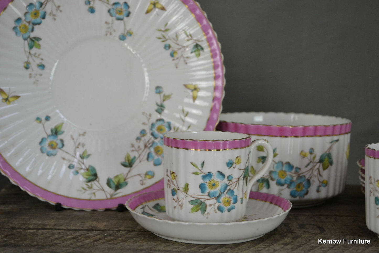 Handpainted Floral China Tea Set - Kernow Furniture