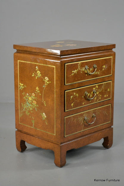 Oriental Lacquered Bedside Cabinet - Kernow Furniture