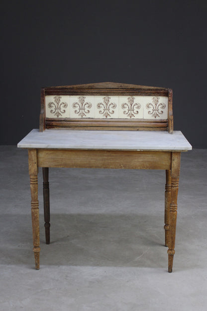 Rustic Marble Top Wash Stand - Kernow Furniture