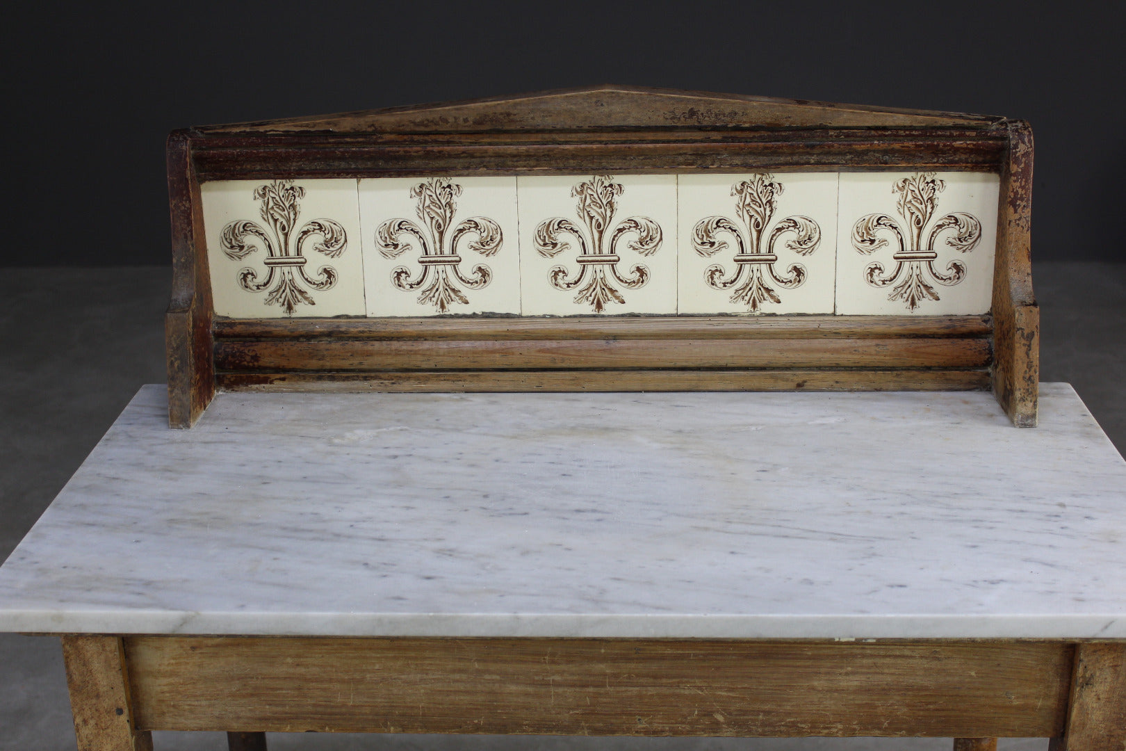 Rustic Marble Top Wash Stand - Kernow Furniture