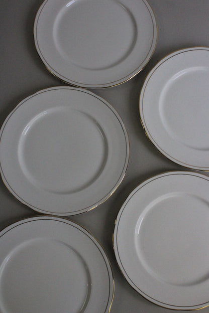 Duchess China Ascot - 6 White & Gold Dinner Plates - Kernow Furniture