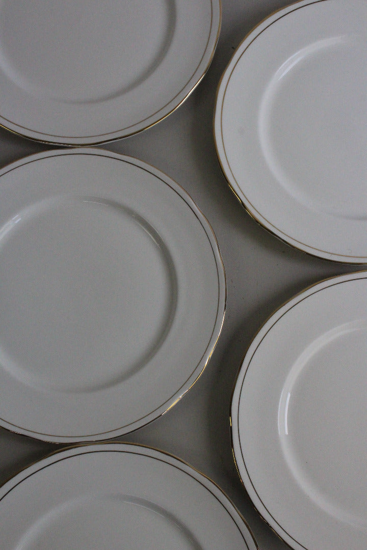 Duchess China Ascot - 6 White & Gold Dinner Plates - Kernow Furniture