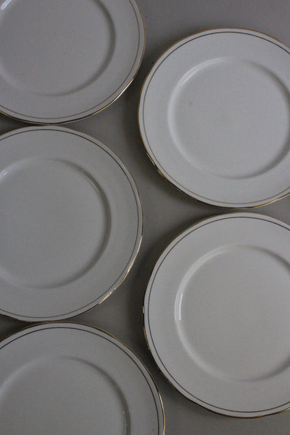 Duchess China Ascot - 6 White & Gold Dinner Plates - Kernow Furniture