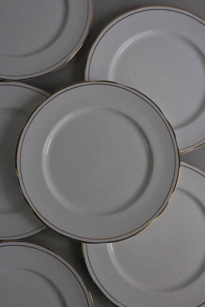 Duchess China Ascot - 6 White & Gold Dinner Plates - Kernow Furniture