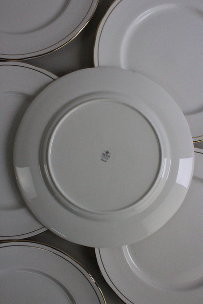 Duchess China Ascot - 6 White & Gold Dinner Plates - Kernow Furniture