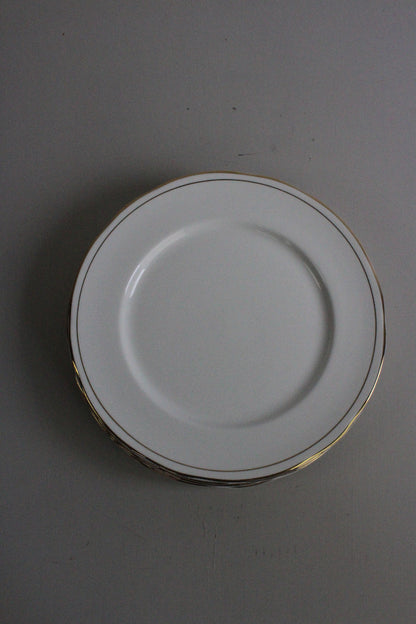 Duchess China Ascot - 6 White & Gold Dinner Plates - Kernow Furniture