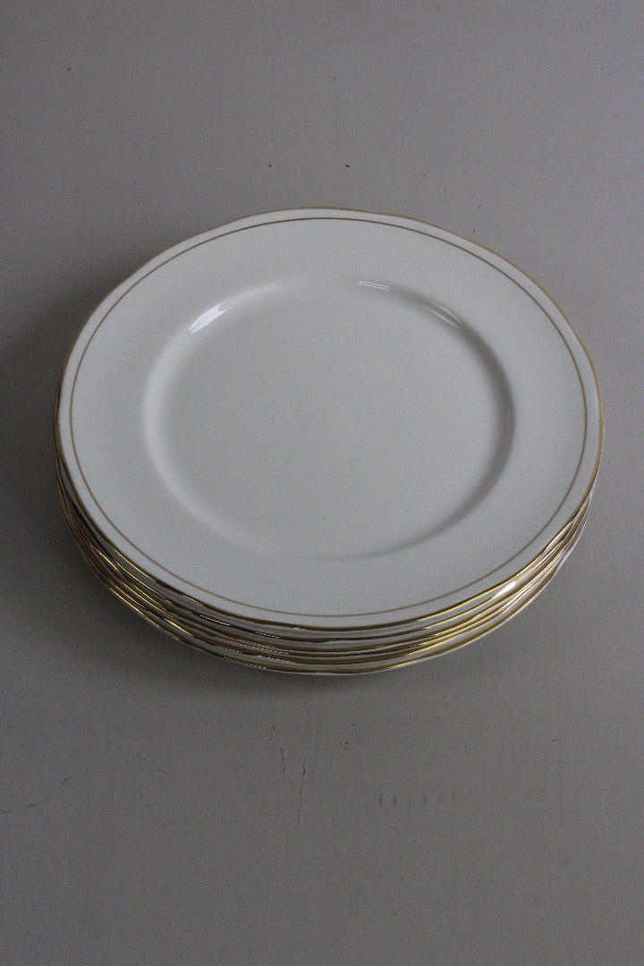 Duchess China Ascot - 6 White & Gold Dinner Plates - Kernow Furniture