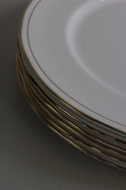 Duchess China Ascot - 6 White & Gold Dinner Plates - Kernow Furniture