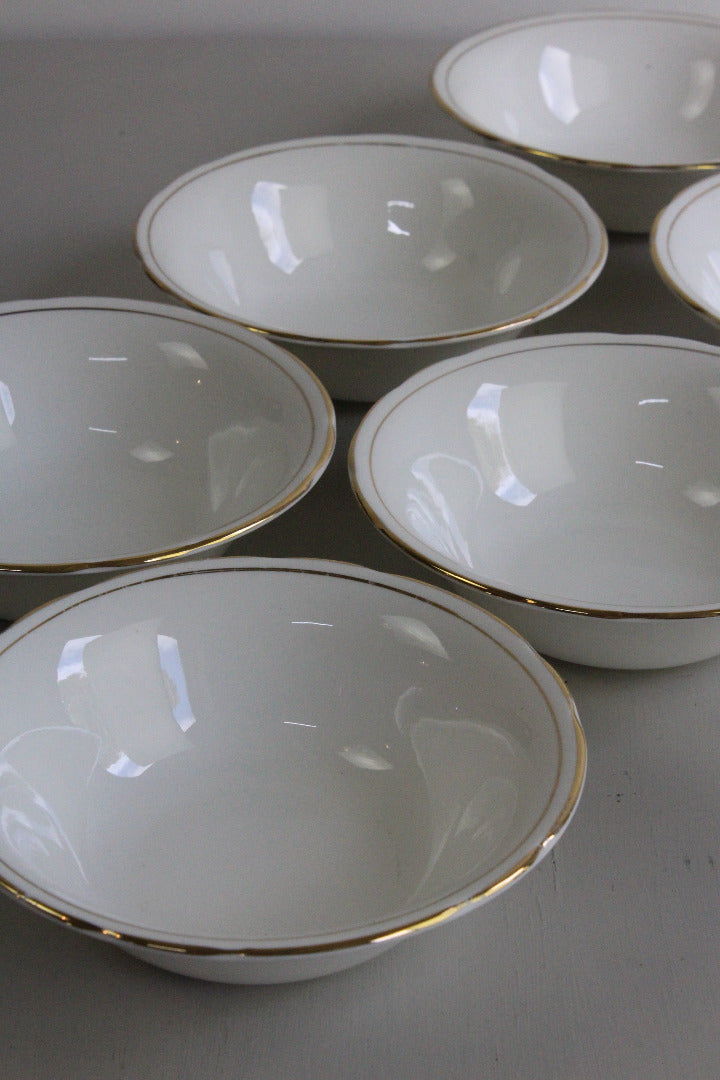 Duchess China Ascot - 6 White & Gold Bowls - Kernow Furniture