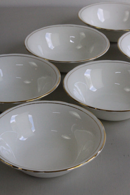 Duchess China Ascot - 6 White & Gold Bowls - Kernow Furniture