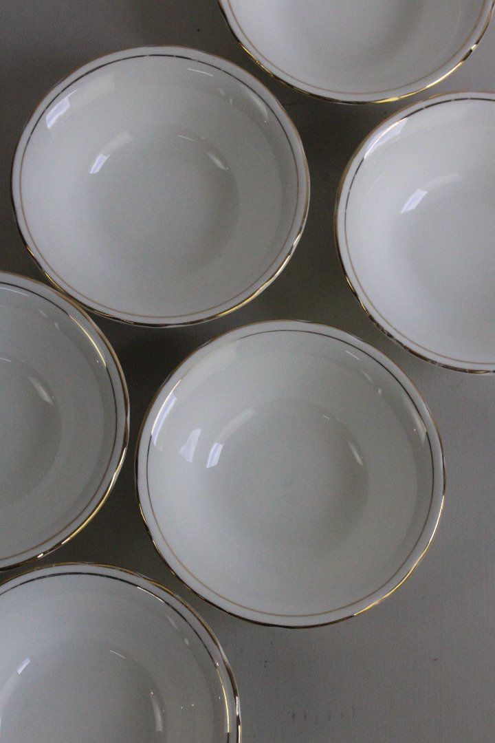 Duchess China Ascot - 6 White & Gold Bowls - Kernow Furniture