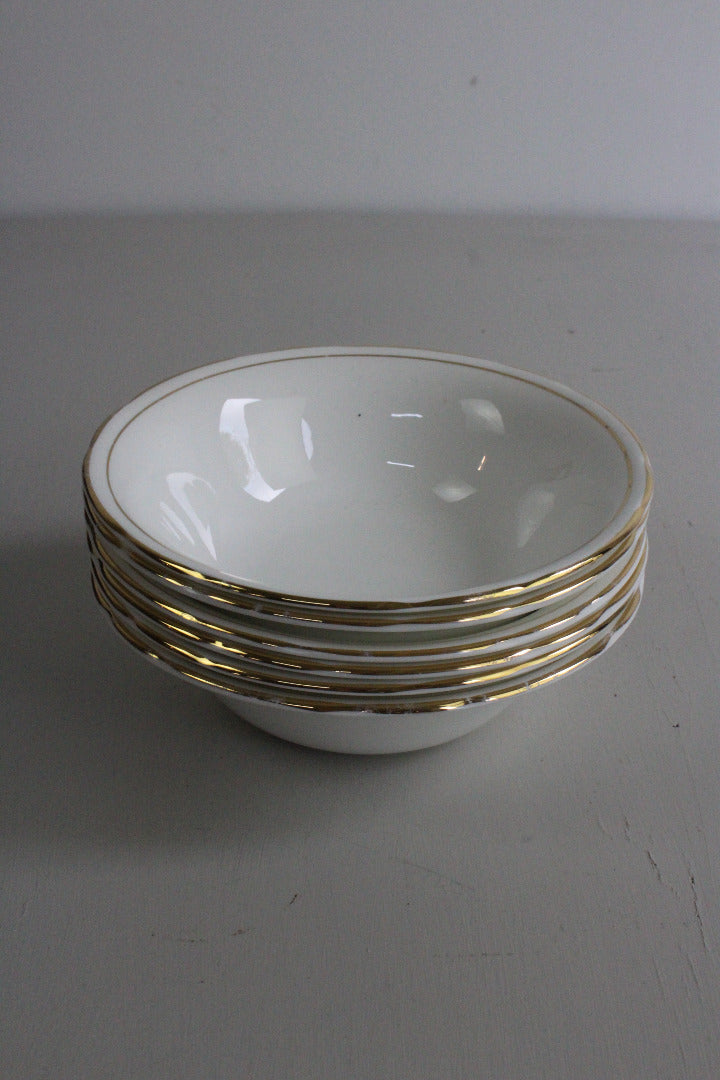 Duchess China Ascot - 6 White & Gold Bowls - Kernow Furniture