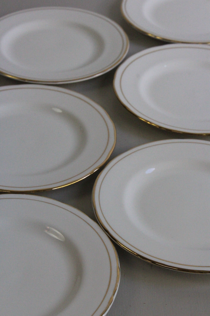 Duchess China Ascot - 6 White & Gold Side Plates - Kernow Furniture