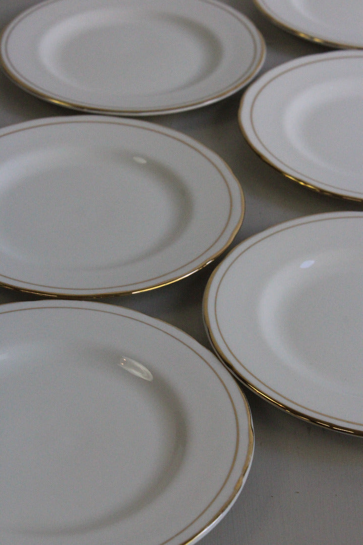 Duchess China Ascot - 6 White & Gold Side Plates - Kernow Furniture