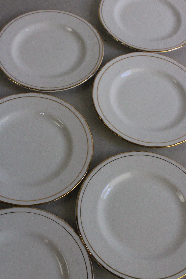 Duchess China Ascot - 6 White & Gold Side Plates - Kernow Furniture