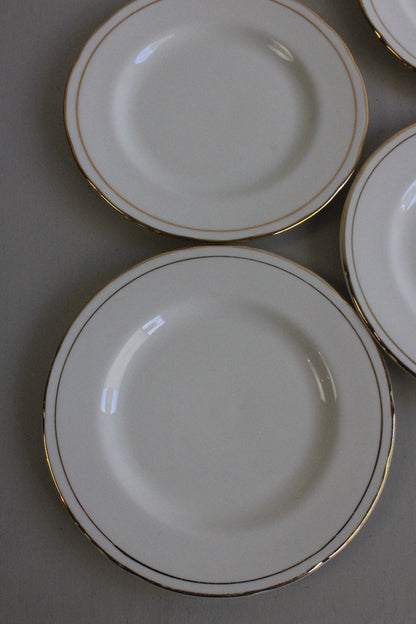 Duchess China Ascot - 6 White & Gold Side Plates - Kernow Furniture