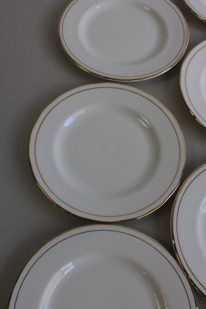 Duchess China Ascot - 6 White & Gold Side Plates - Kernow Furniture