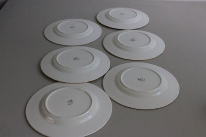 Duchess China Ascot - 6 White & Gold Side Plates - Kernow Furniture