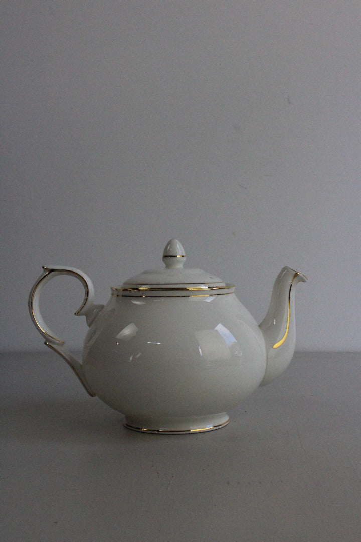 Duchess China Ascot -  White & Gold Teapot - Kernow Furniture