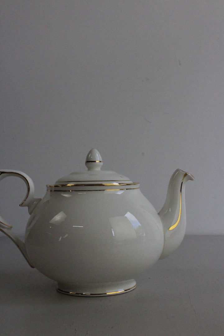 Duchess China Ascot -  White & Gold Teapot - Kernow Furniture