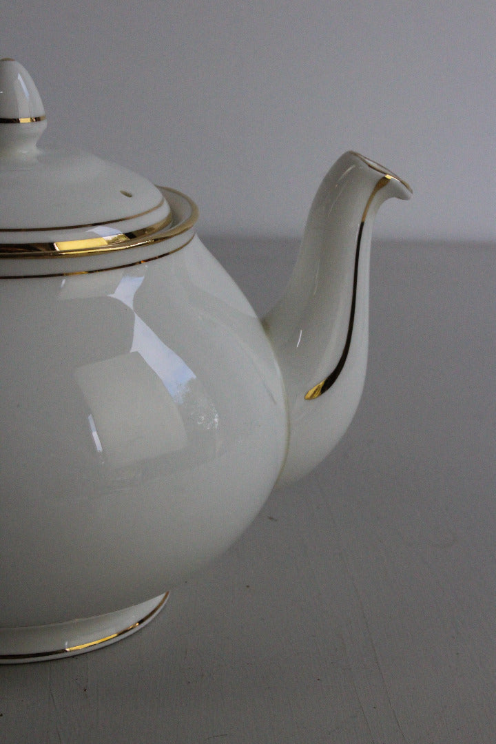 Duchess China Ascot -  White & Gold Teapot - Kernow Furniture
