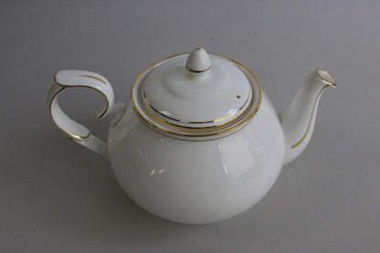 Duchess China Ascot -  White & Gold Teapot - Kernow Furniture