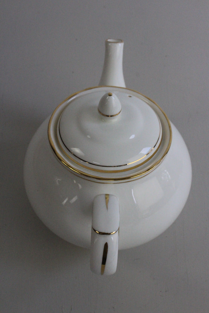 Duchess China Ascot -  White & Gold Teapot - Kernow Furniture