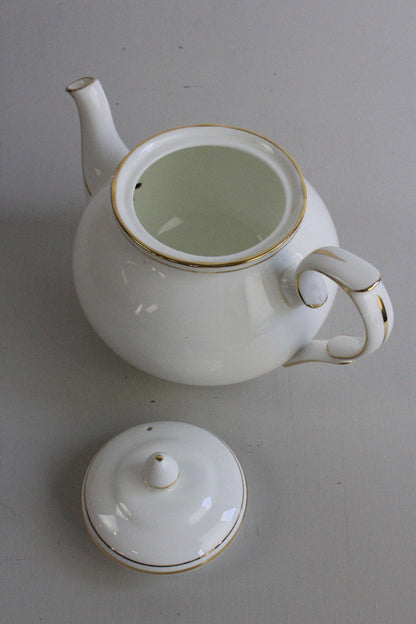 Duchess China Ascot -  White & Gold Teapot - Kernow Furniture