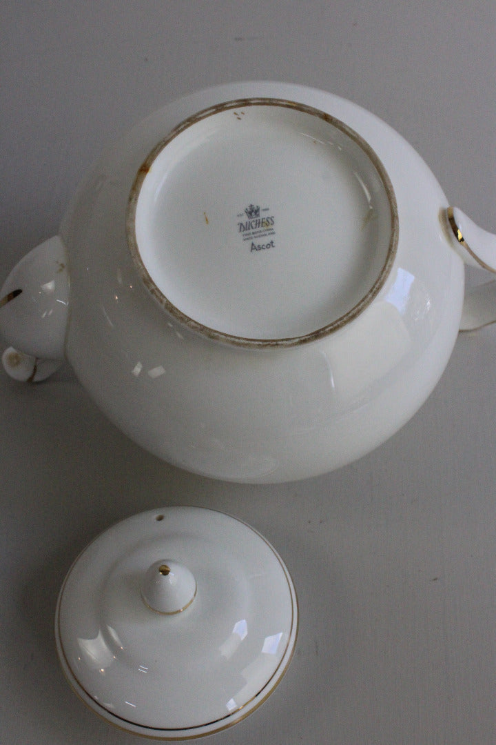 Duchess China Ascot -  White & Gold Teapot - Kernow Furniture