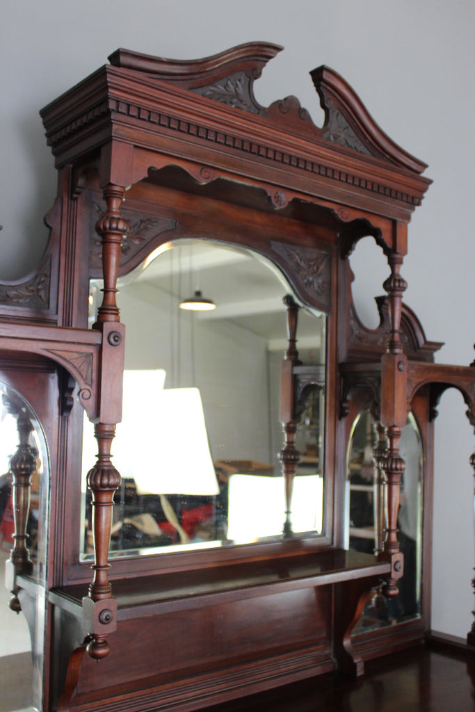 Antique Victorian Mahogany Mirror Back Sideboard - Kernow Furniture