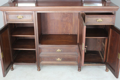 Antique Victorian Mahogany Mirror Back Sideboard - Kernow Furniture