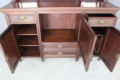 Antique Victorian Mahogany Mirror Back Sideboard - Kernow Furniture