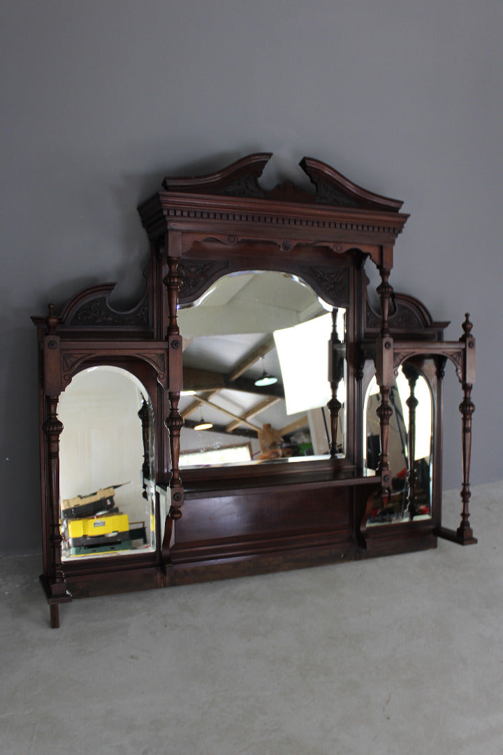 Antique Victorian Mahogany Mirror Back Sideboard - Kernow Furniture