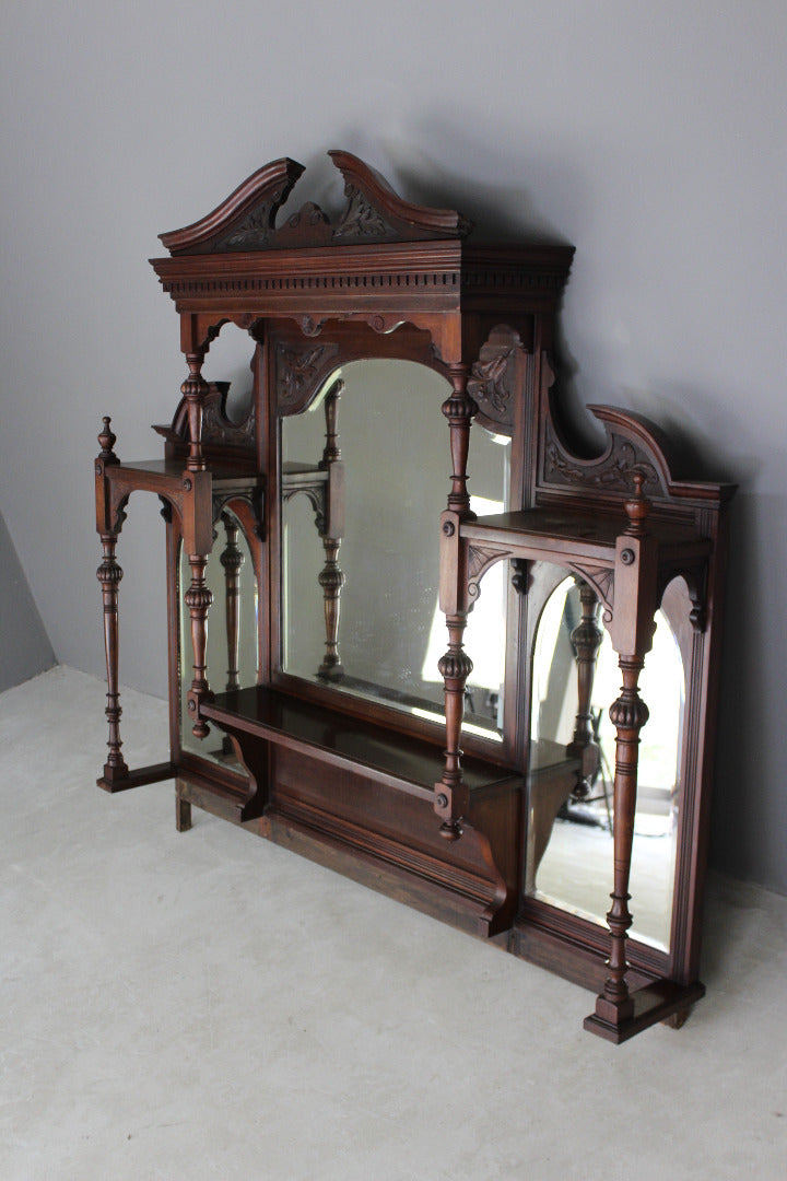 Antique Victorian Mahogany Mirror Back Sideboard - Kernow Furniture