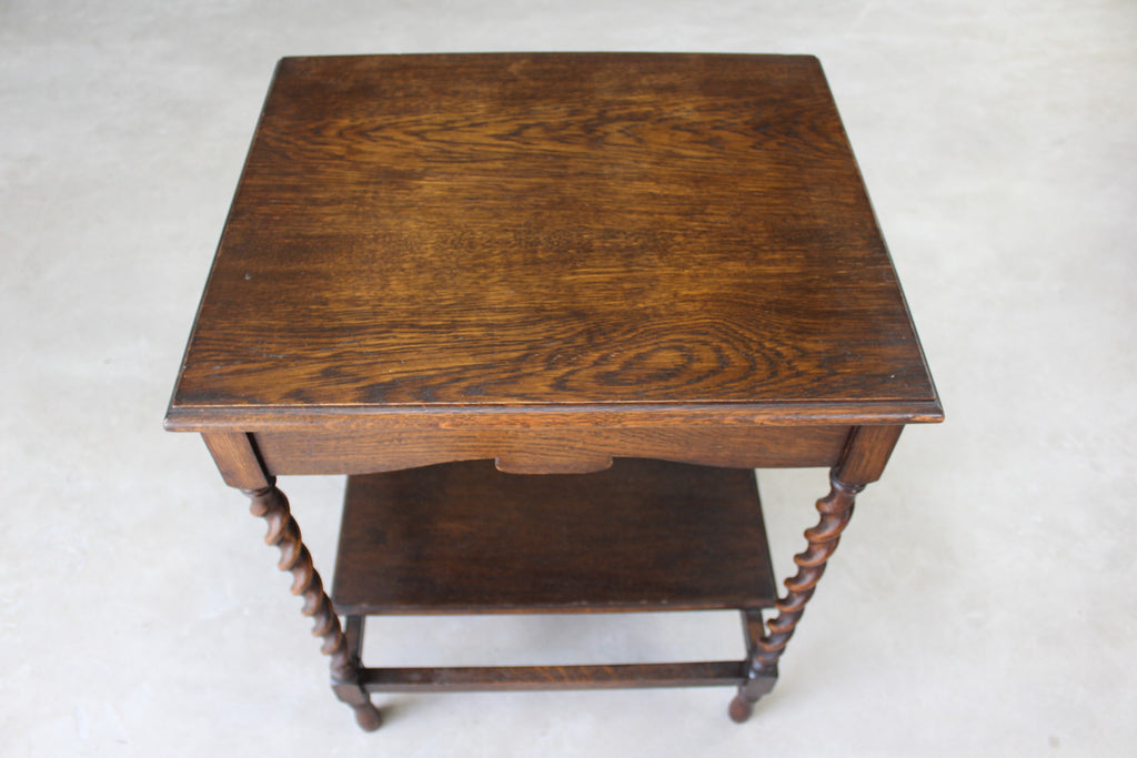 Oak Barley Twist Side Table - Kernow Furniture