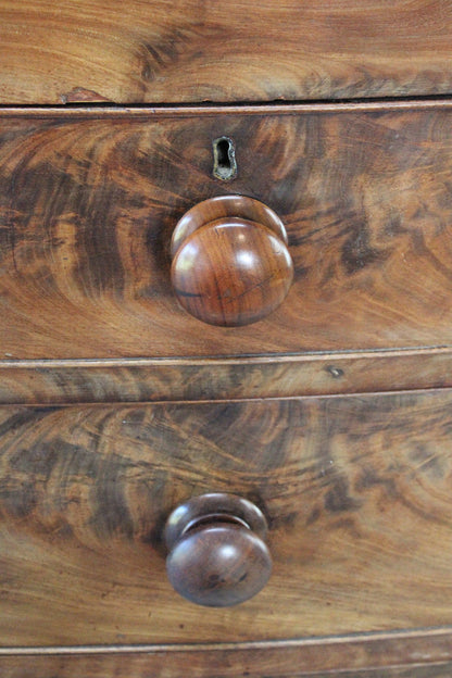 Antique Bow Front Chest of Drawers - Kernow Furniture