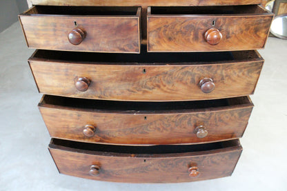 Antique Bow Front Chest of Drawers - Kernow Furniture